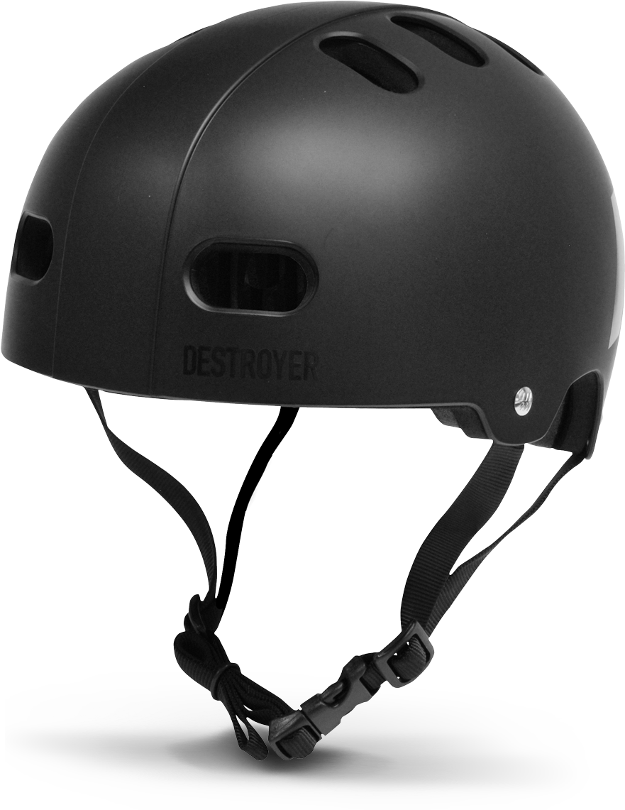 Kids - Youth Matte Black Certified Skateboard Helmet